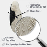 Minimalism Black And White Paint Reunion - Asymmetric Metal Wall Clock