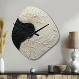 Minimalism Black And White Paint Reunion - Asymmetric Metal Wall Clock