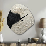 Minimalism Black And White Paint Reunion - Asymmetric Metal Wall Clock