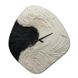 Minimalism Black And White Paint Reunion - Asymmetric Metal Wall Clock