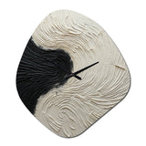 Minimalism Black And White Paint Reunion - Asymmetric Metal Wall Clock