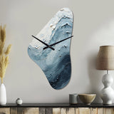 Minimalism Black And Blue Paint Wave II - Asymmetric Metal Wall Clock