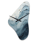 Minimalism Black And Blue Paint Wave II - Asymmetric Metal Wall Clock