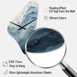 Minimalism Black And Blue Paint Wave II - Asymmetric Metal Wall Clock