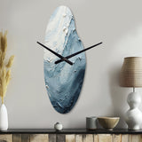 Minimalism Black And Blue Paint Wave II - Asymmetric Metal Wall Clock