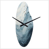Minimalism Black And Blue Paint Wave II - Asymmetric Metal Wall Clock