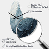 Minimalism Black And Blue Paint Wave II - Asymmetric Metal Wall Clock