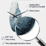 Minimalism Black And Blue Paint Wave II - Asymmetric Metal Wall Clock