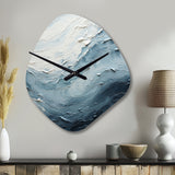 Minimalism Black And Blue Paint Wave II - Asymmetric Metal Wall Clock