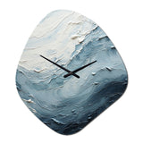 Minimalism Black And Blue Paint Wave II - Asymmetric Metal Wall Clock