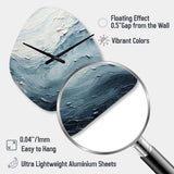 Minimalism Black And Blue Paint Wave II - Asymmetric Metal Wall Clock