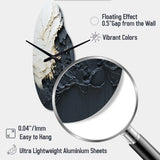 Minimalism Black And White Paint Wave III - Asymmetric Metal Wall Clock