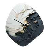 Minimalism Black And White Paint Wave III - Asymmetric Metal Wall Clock