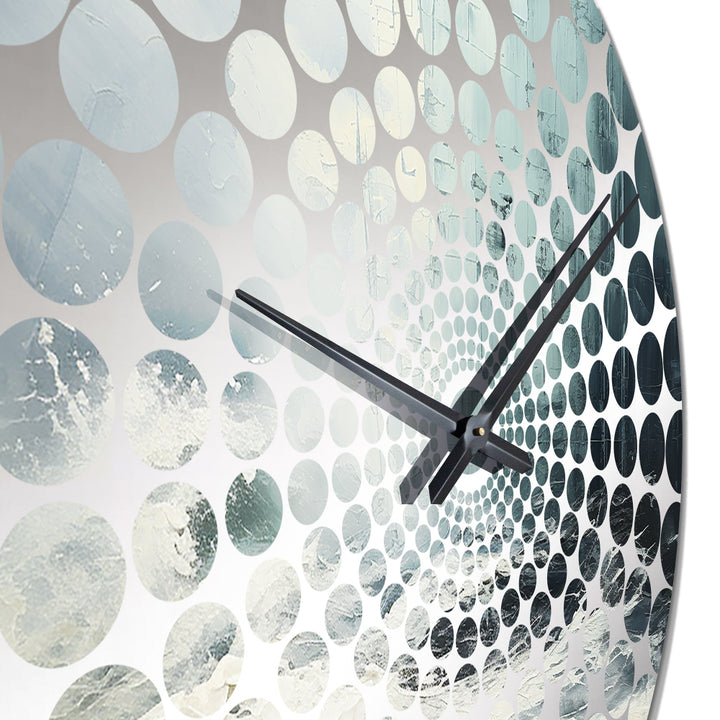 Minimalism Black And White Paint Wave IV - Coastal Metal Wall Clock