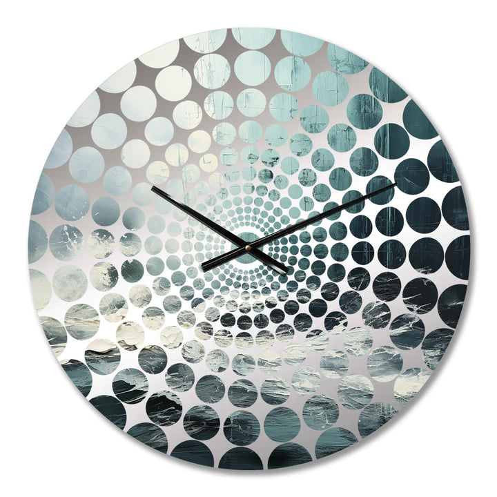 Minimalism Black And White Paint Wave IV - Coastal Metal Wall Clock