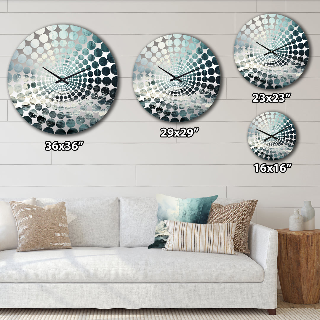 Minimalism Black And White Paint Wave IV - Coastal Metal Wall Clock