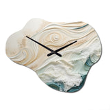 Modern Blue And Beige Sand Aerial View IV - Asymmetric Metal Wall Clock