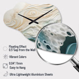 Modern Blue And Beige Sand Aerial View IV - Asymmetric Metal Wall Clock