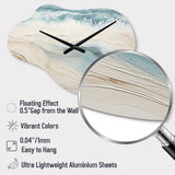 Modern Blue And Beige Sand Aerial View V - Asymmetric Metal Wall Clock