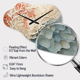 Pink And White Coastal Coral Collage I - Asymmetric Metal Wall Clock