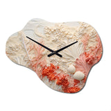 Pink And White Coastal Coral Collage V - Asymmetric Metal Wall Clock