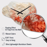 Pink And White Coastal Coral Collage V - Asymmetric Metal Wall Clock