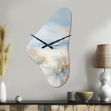 Coastal Ocean Charm In Winter - Asymmetric Metal Wall Clock