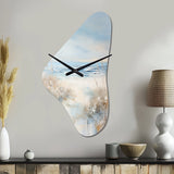 Coastal Ocean Charm In Winter - Asymmetric Metal Wall Clock
