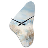 Coastal Ocean Charm In Winter - Asymmetric Metal Wall Clock