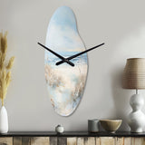 Coastal Ocean Charm In Winter - Asymmetric Metal Wall Clock