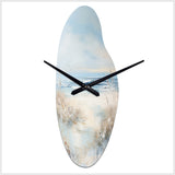 Coastal Ocean Charm In Winter - Asymmetric Metal Wall Clock