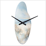 Coastal Ocean Charm In Winter - Asymmetric Metal Wall Clock