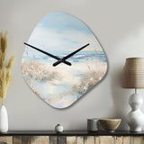 Coastal Ocean Charm In Winter - Asymmetric Metal Wall Clock
