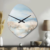 Coastal Ocean Charm In Winter - Asymmetric Metal Wall Clock