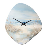 Coastal Ocean Charm In Winter - Asymmetric Metal Wall Clock