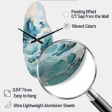 Watercolor Storm Coastal Ocean II - Asymmetric Metal Wall Clock