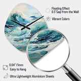 Watercolor Storm Coastal Ocean II - Asymmetric Metal Wall Clock
