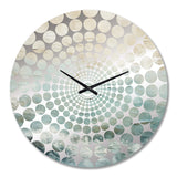 Modern Coastal Beige And Blue River I - Coastal Metal Wall Clock