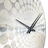 Modern Coastal Beige And Grey River - Coastal Metal Wall Clock
