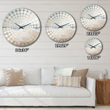 Modern Coastal Beige And Grey River - Coastal Metal Wall Clock