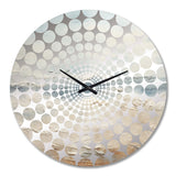 Modern Coastal Beige And Grey River - Coastal Metal Wall Clock