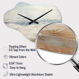 Modern Coastal Beige And Grey River - Asymmetric Metal Wall Clock