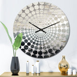 Black And White Paint River - Abstract Metal Wall Clock