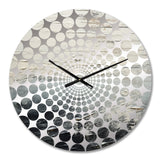 Black And White Paint River - Abstract Metal Wall Clock