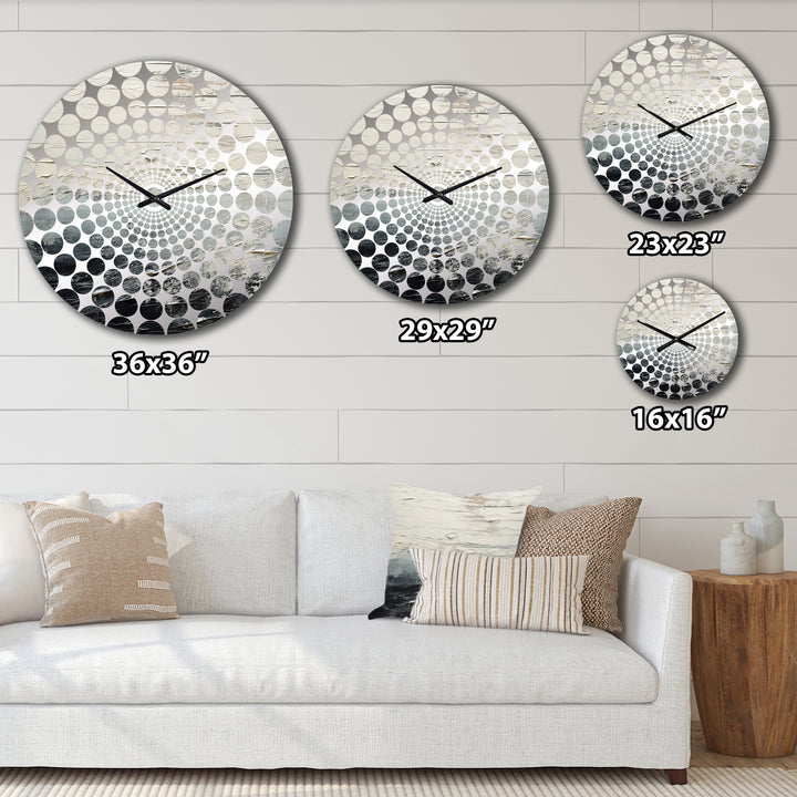 Black And White Paint River - Abstract Metal Wall Clock