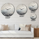 Black And White Paint River - Abstract Metal Wall Clock