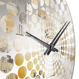 Beige And Golden Cubic Perspective - Abstract Metal Wall Clock