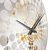 Beige And Golden Cubic Perspective II - Abstract Metal Wall Clock