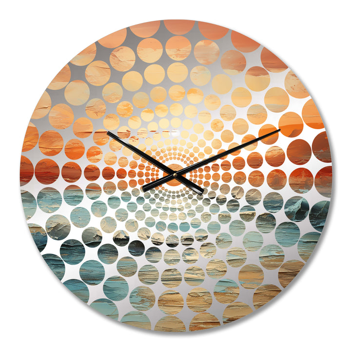 Bold Beach Sunset Scenery IV - Coastal Metal Wall Clock