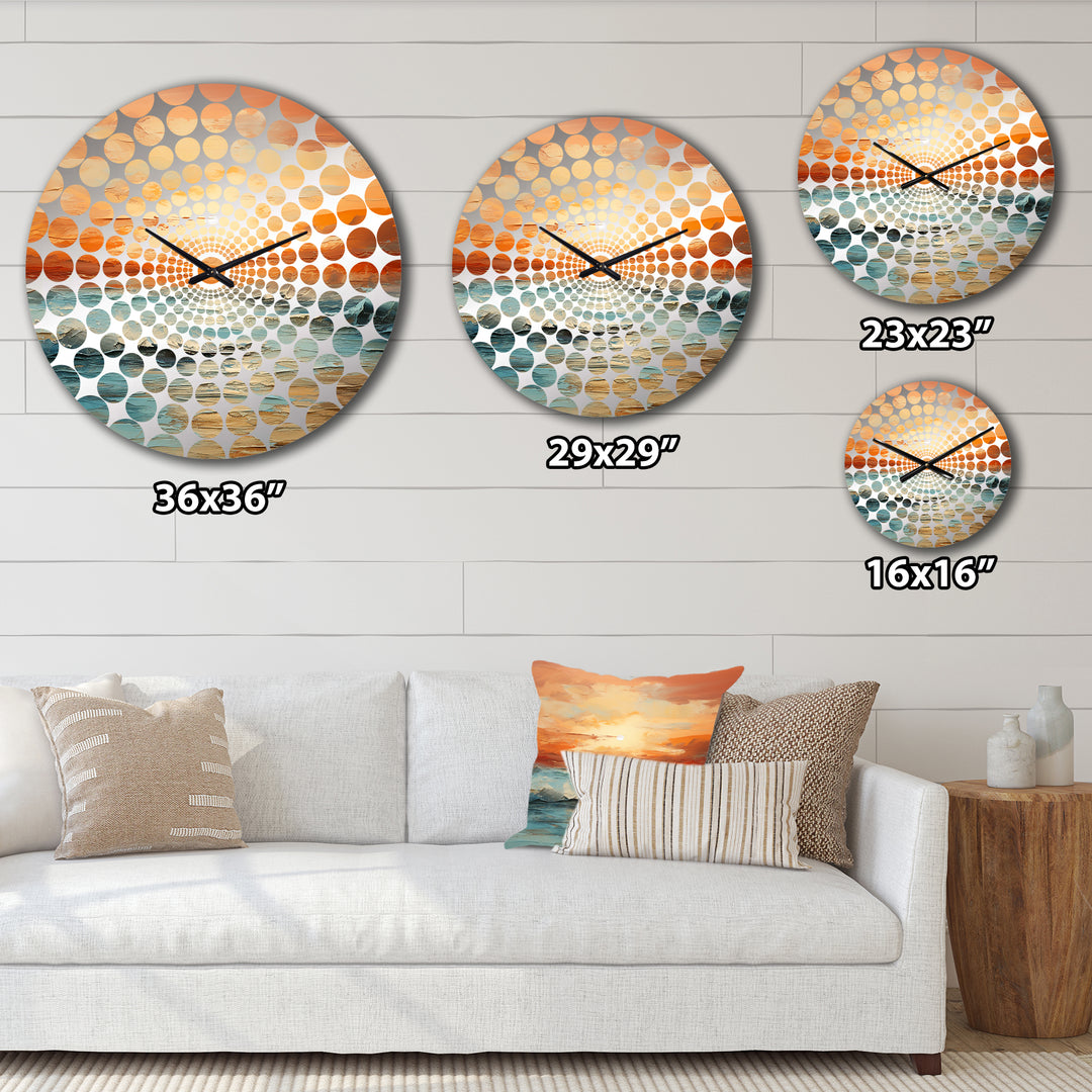 Bold Beach Sunset Scenery IV - Coastal Metal Wall Clock